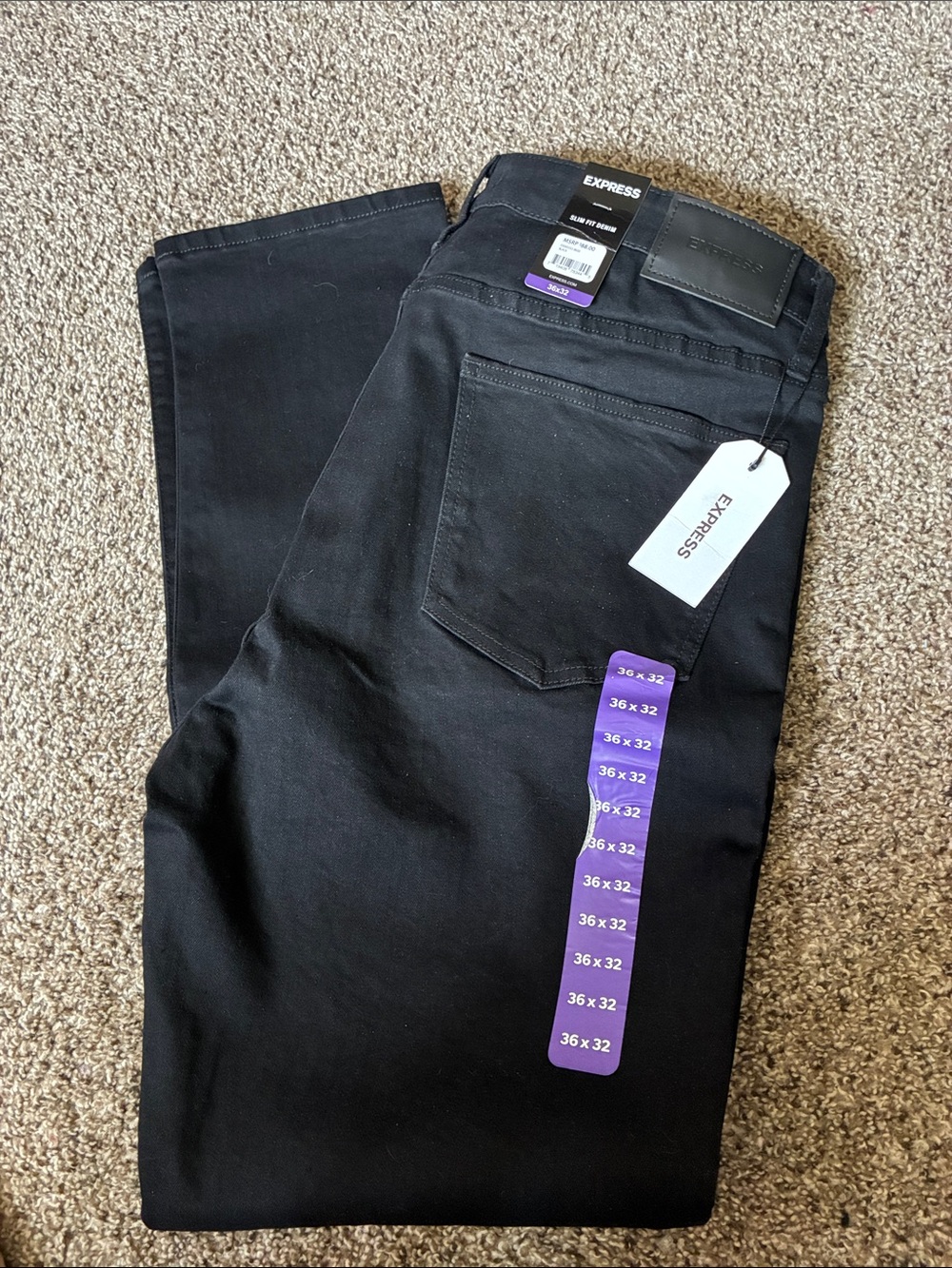 Express Men’s Black Slim Straight Jeans